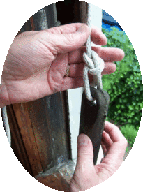 tying a bowline for the sash weight